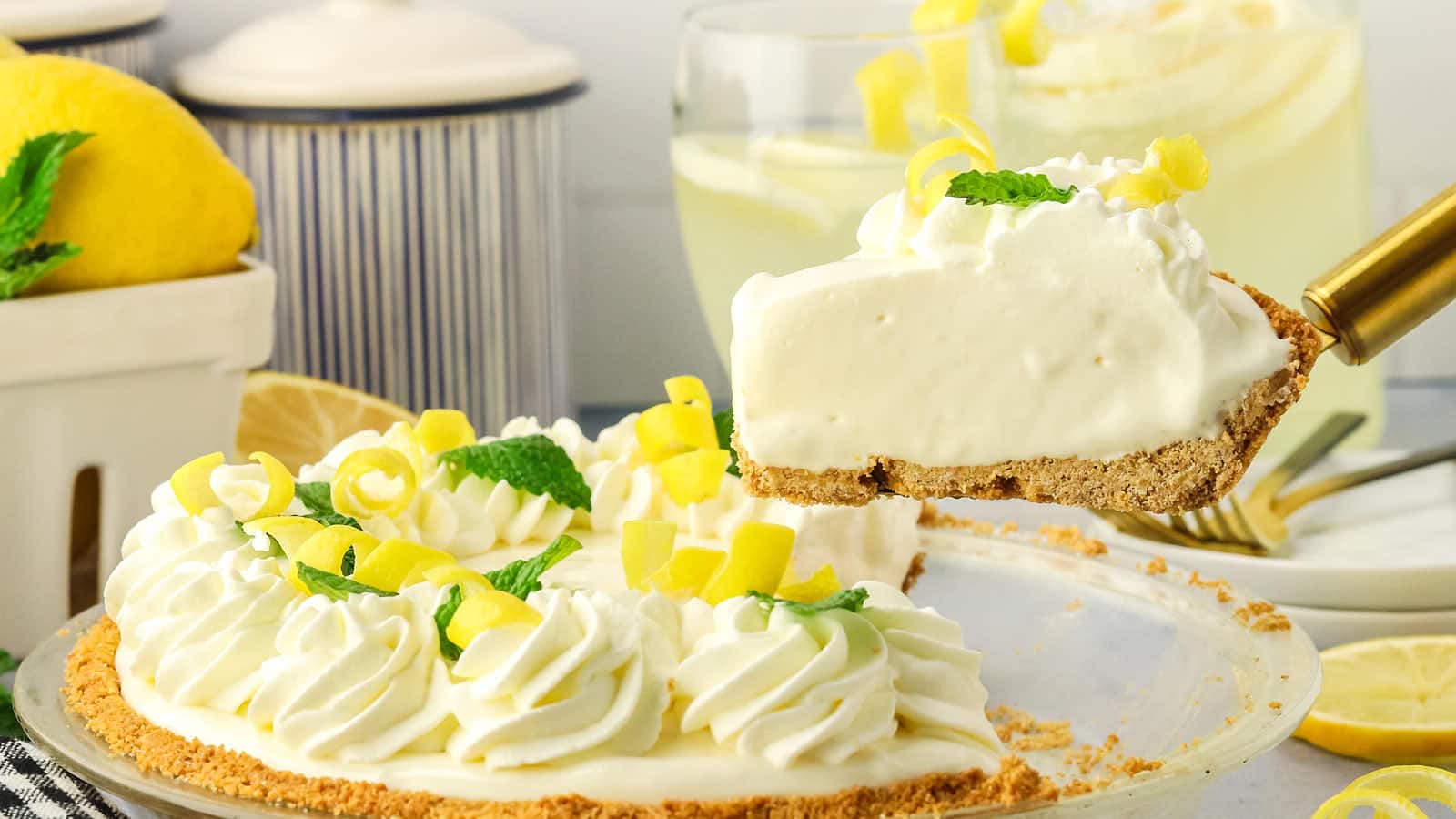 No-Bake Lemonade Pie recipe by Cheerful Cook.