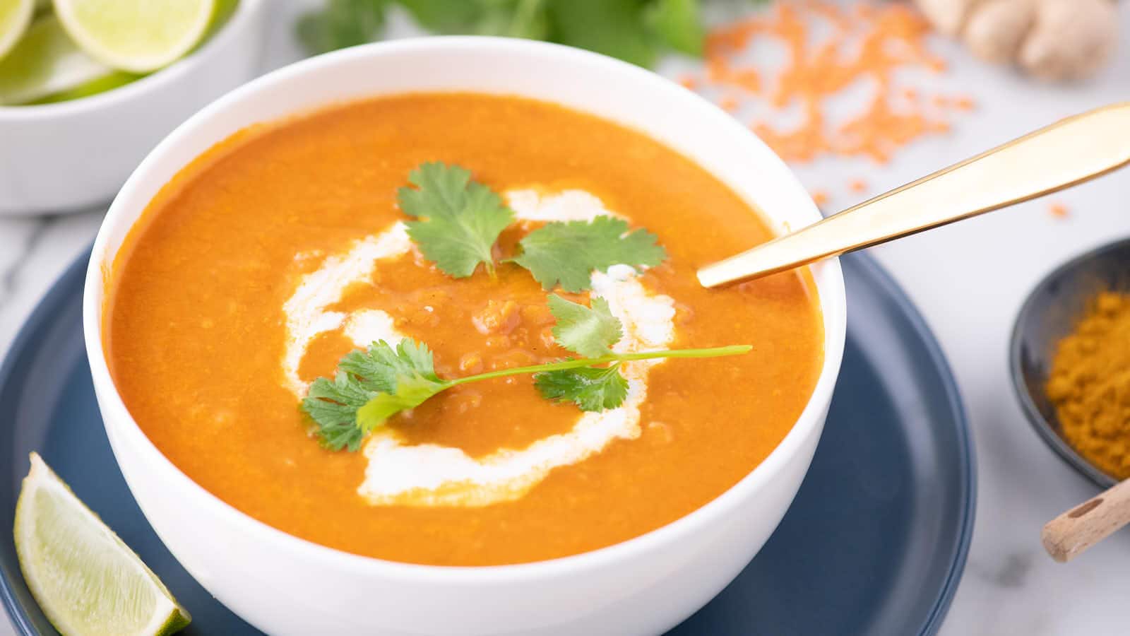 Lentil and Tomato Soup recipe by Cheerful Cook.