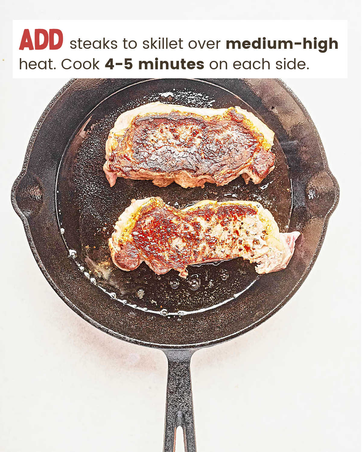 Sear New York Strip Steaks