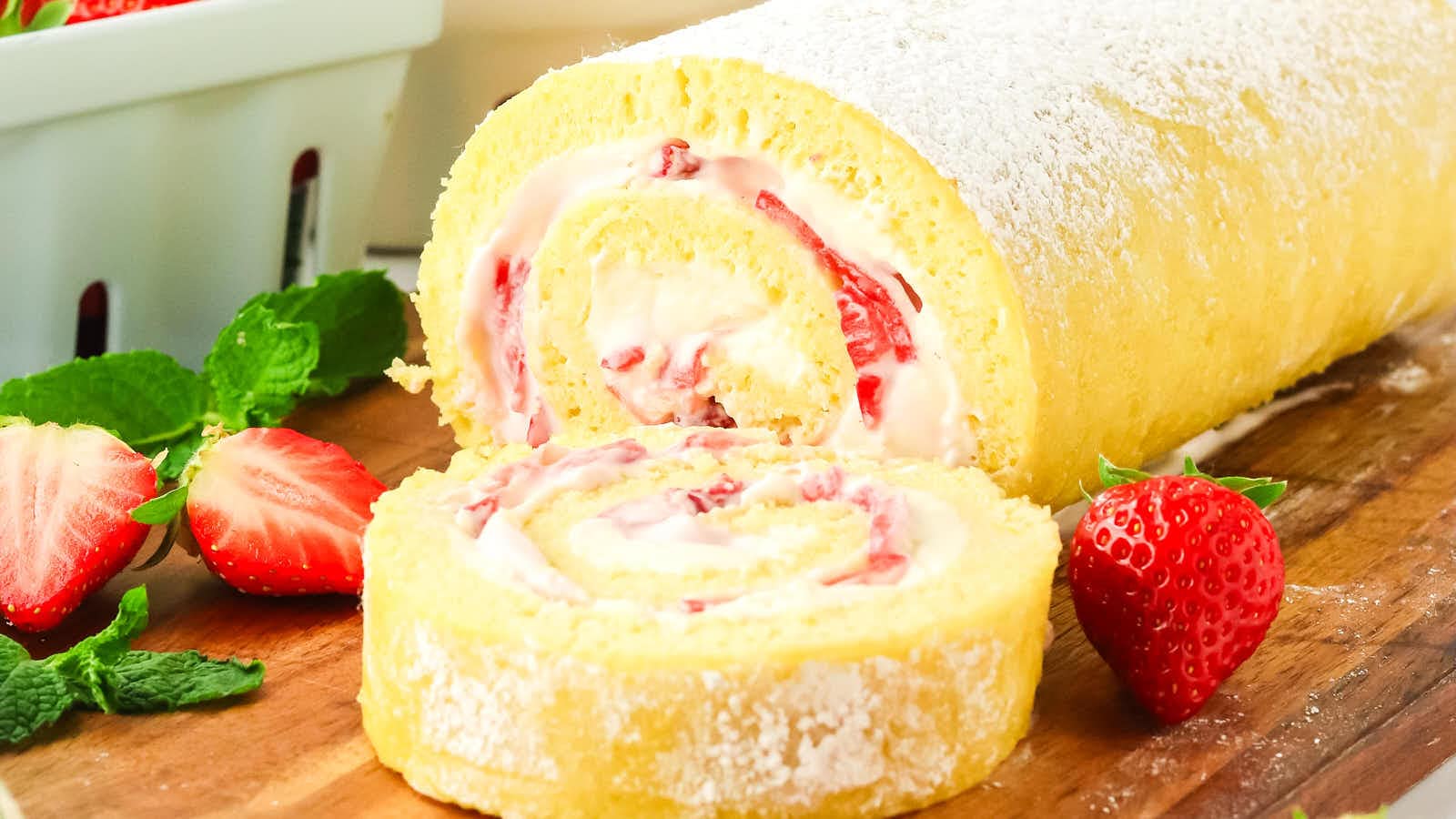 Strawberry Shortcake Roll recipe by Cheerful Cook.