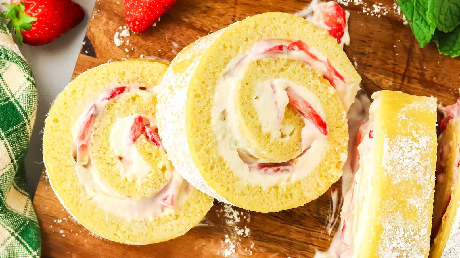 Strawberry Shortcake Roll recipe by Cheerful Cook.