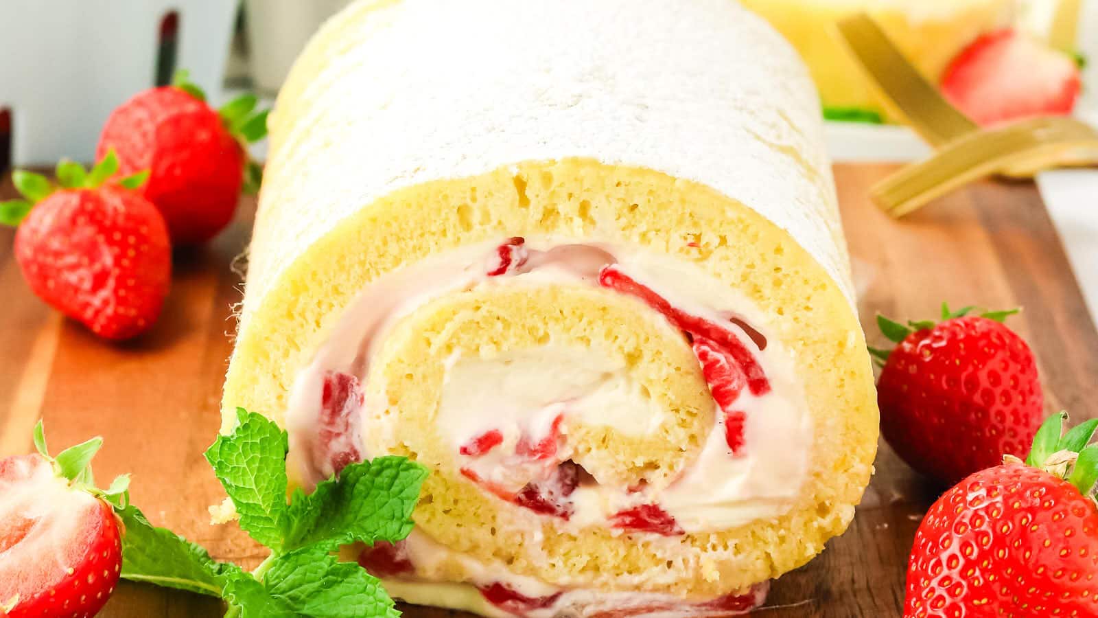 Strawberry Shortcake Roll recipe by Cheerful Cook.