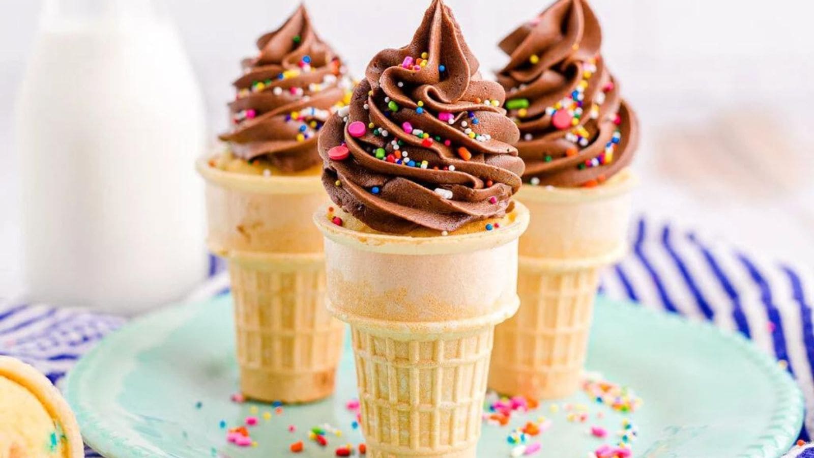 Funfetti Ice Cream Cone Cupcakes recipe by xoxoBella.