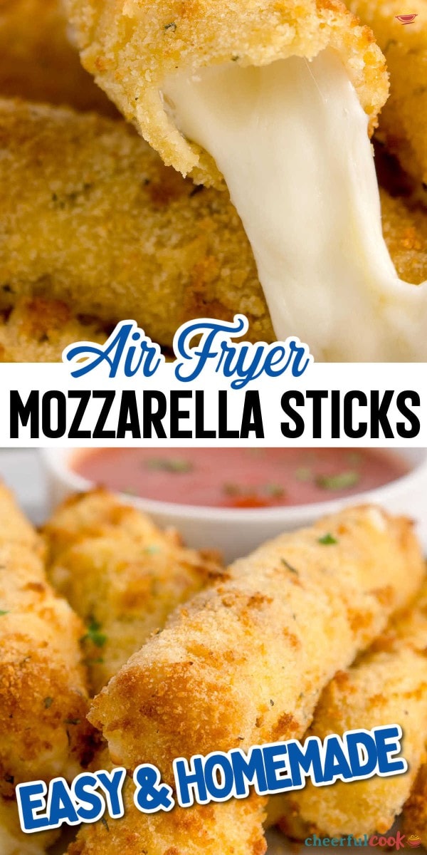 Air Fryer Mozzarella Stick recipe by Cheerful Cook.
