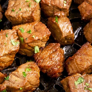 Steak Bites cooked in the Air Fryer.