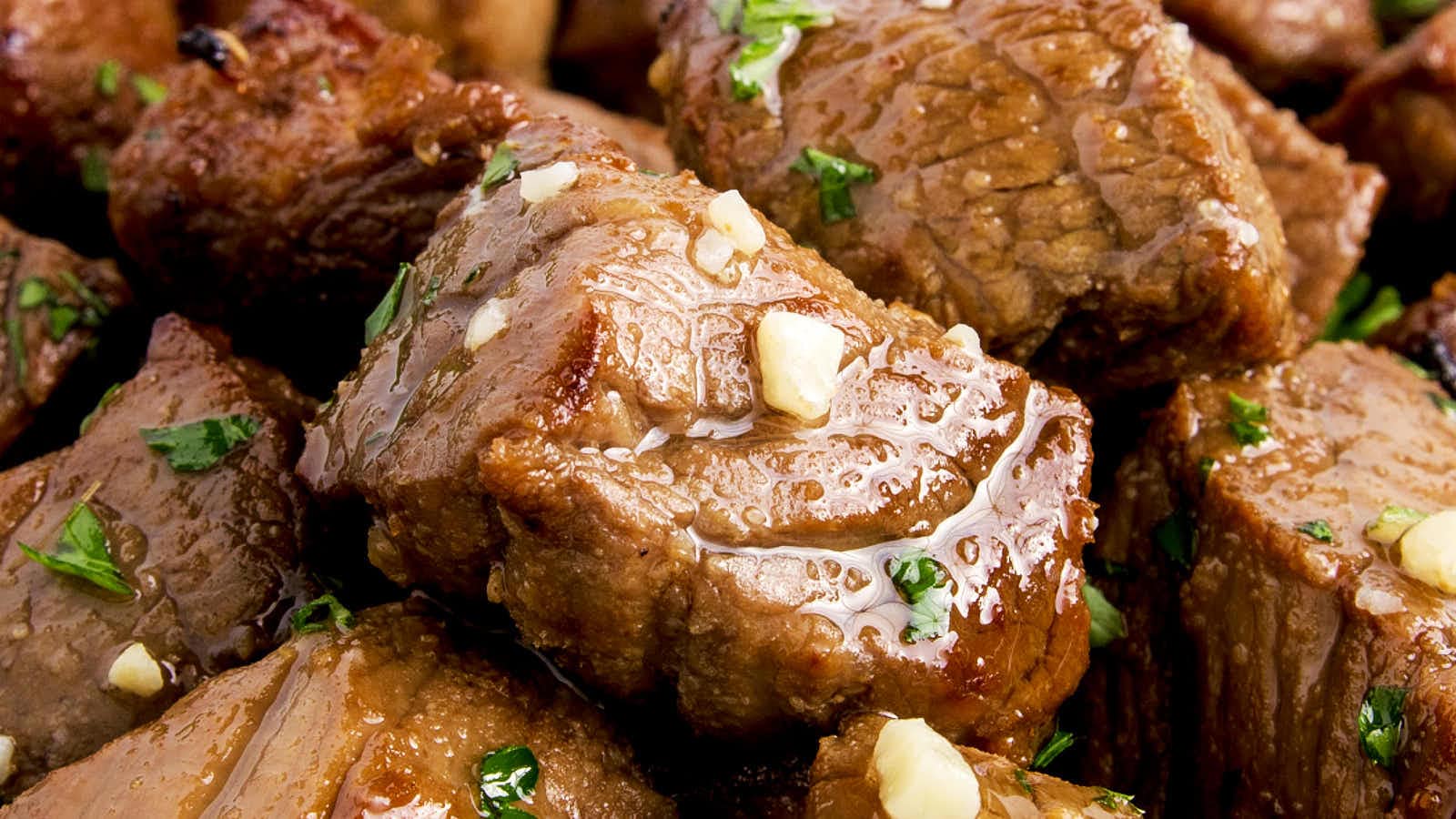 Air Fryer Steak Bites by Cheerful Cook.