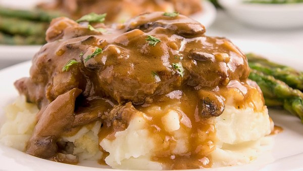 Slow Cooker Salisbury Steak recipe by Cheerful Cook.