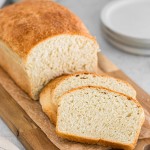 Fresh Sourdough Sandwich Bread served on a wooden board/