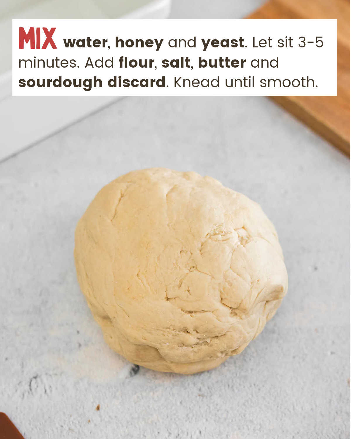 Sourdough Sandwich Bread dough in a ball.