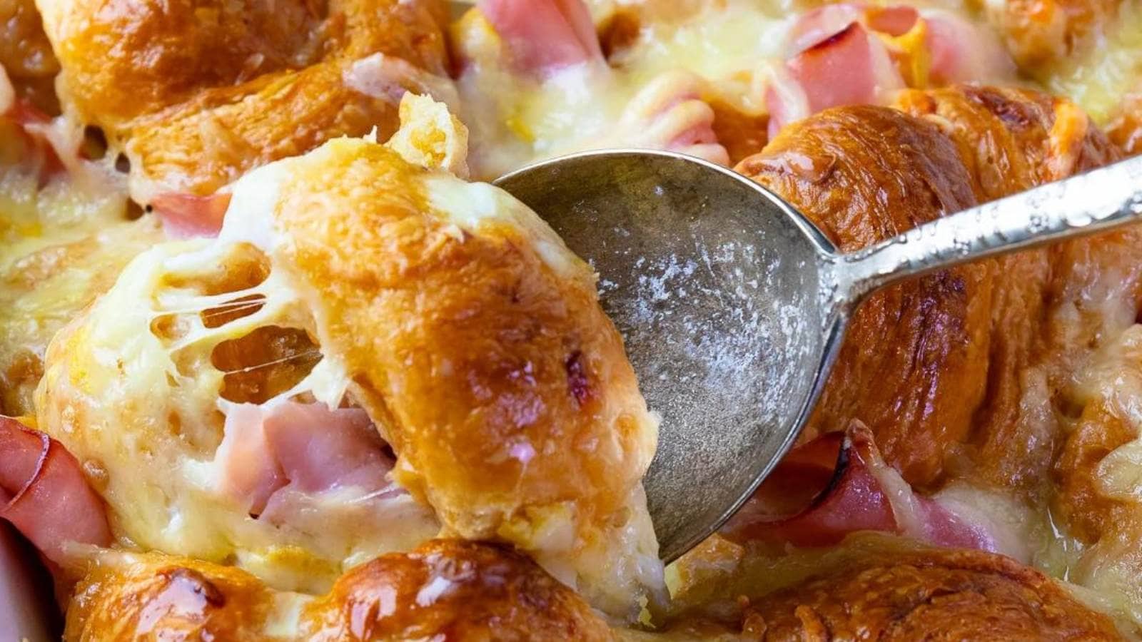 Ham And Cheese Croissant Breakfast Casserole recipe by A Southern Soul.