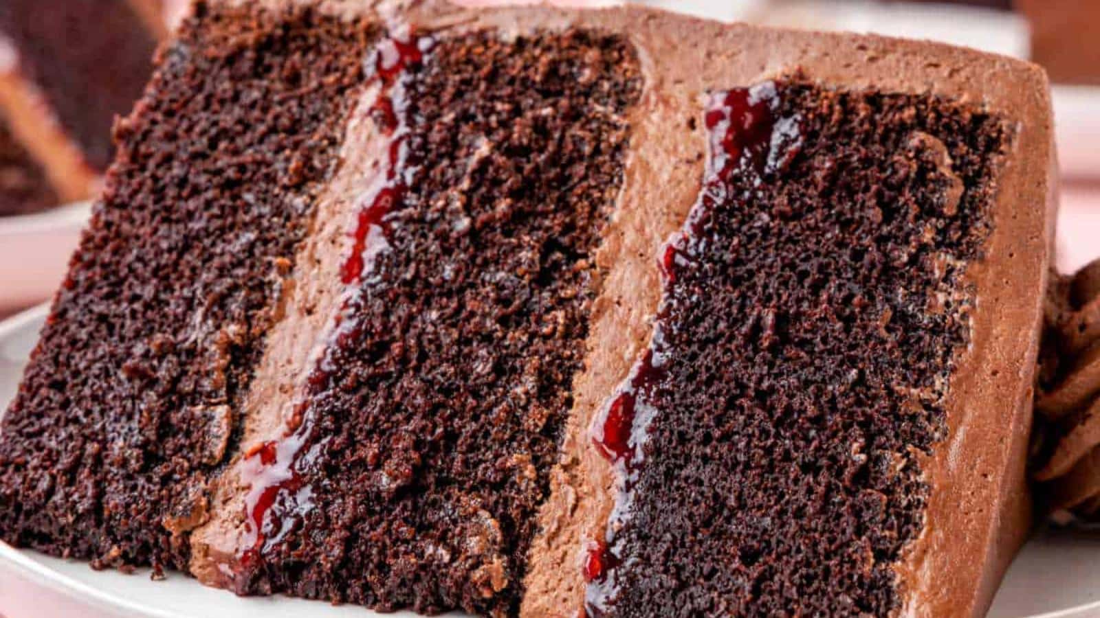 Chocolate Raspberry Cake recipe by I Heart Eating.