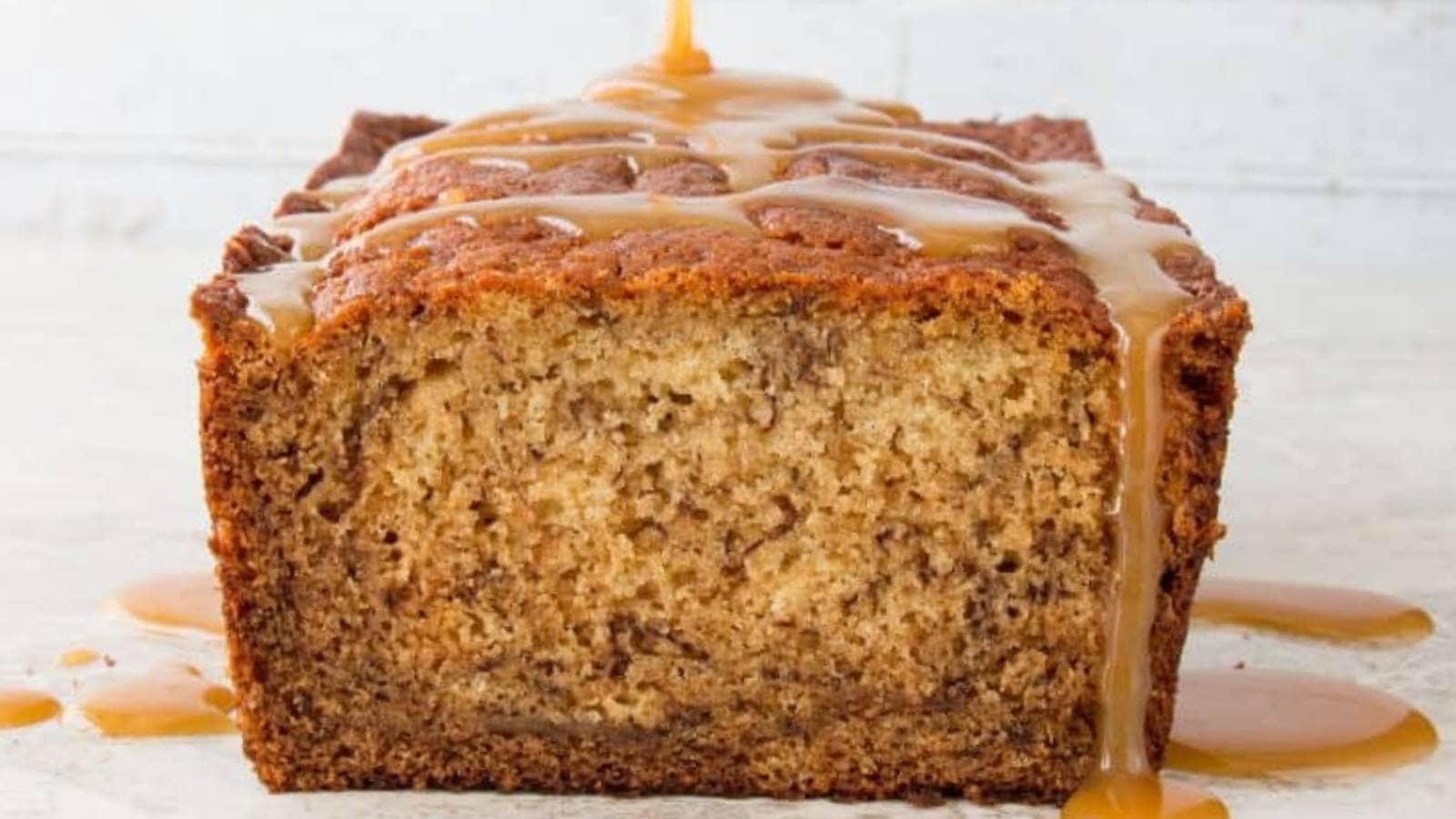 Salted Caramel Banana Bread recipe by Little Sweet Baker.