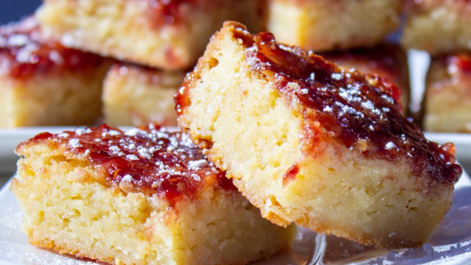 White Chocolate Brownies With Raspberry Glaze recipe by Two Kooks In The Kitchen. 