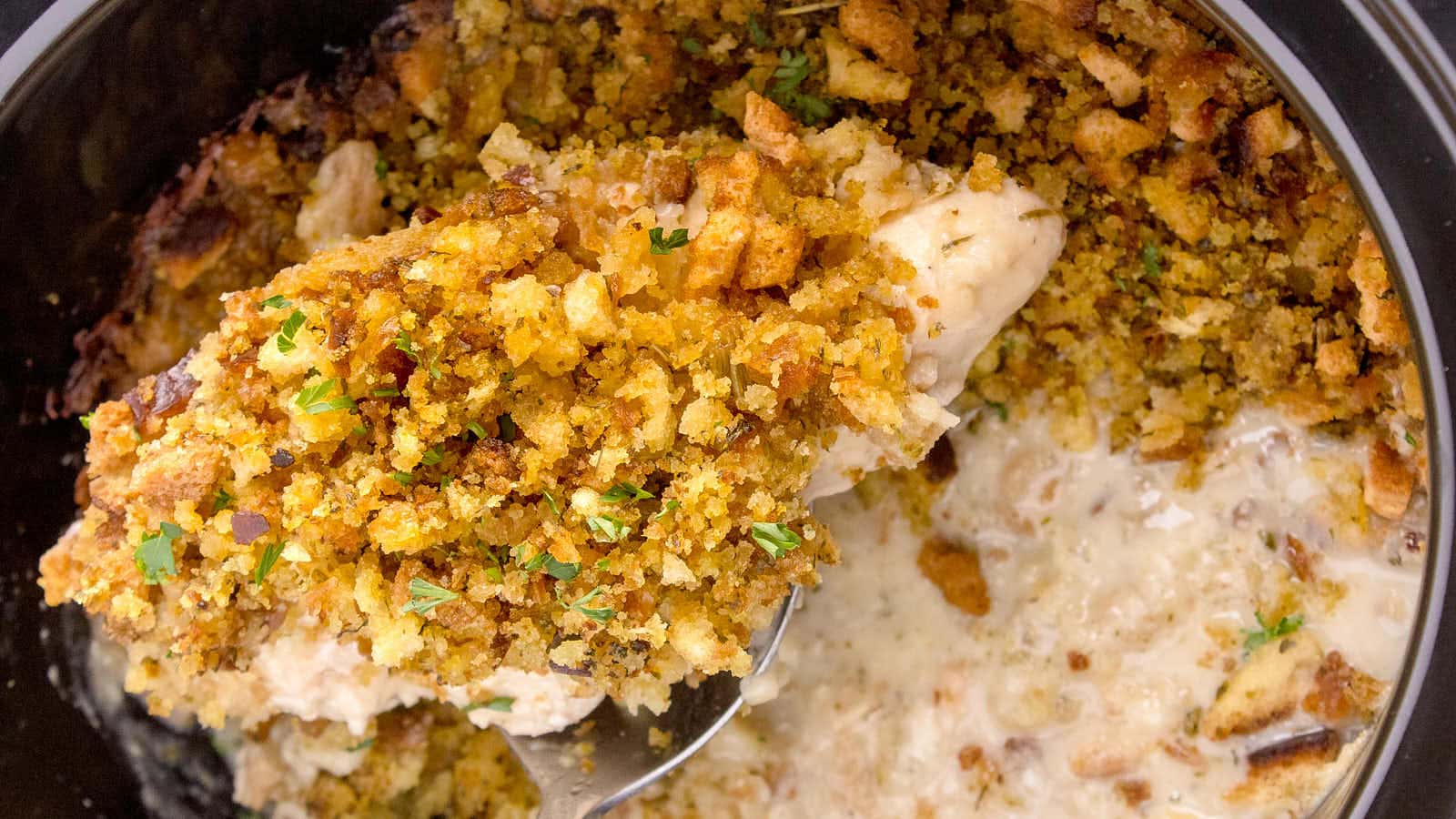 Crockpot Chicken and Stuffing recipe by Cheerful Cook.