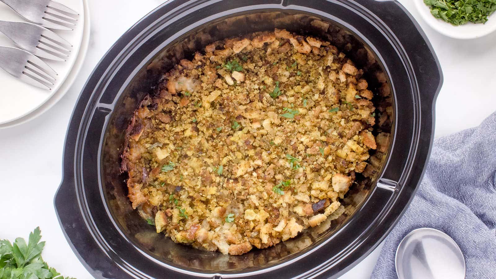 Crockpot Chicken and Stuffing recipe by Cheerful Cook.