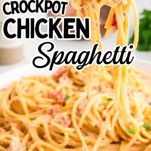 Crockpot Chicken Spaghetti recipe by Cheerful Cook.