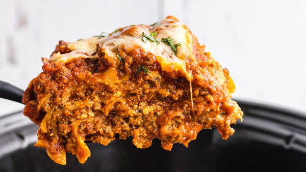 Crockpot Lasagna recipe by Cheerful Cook.