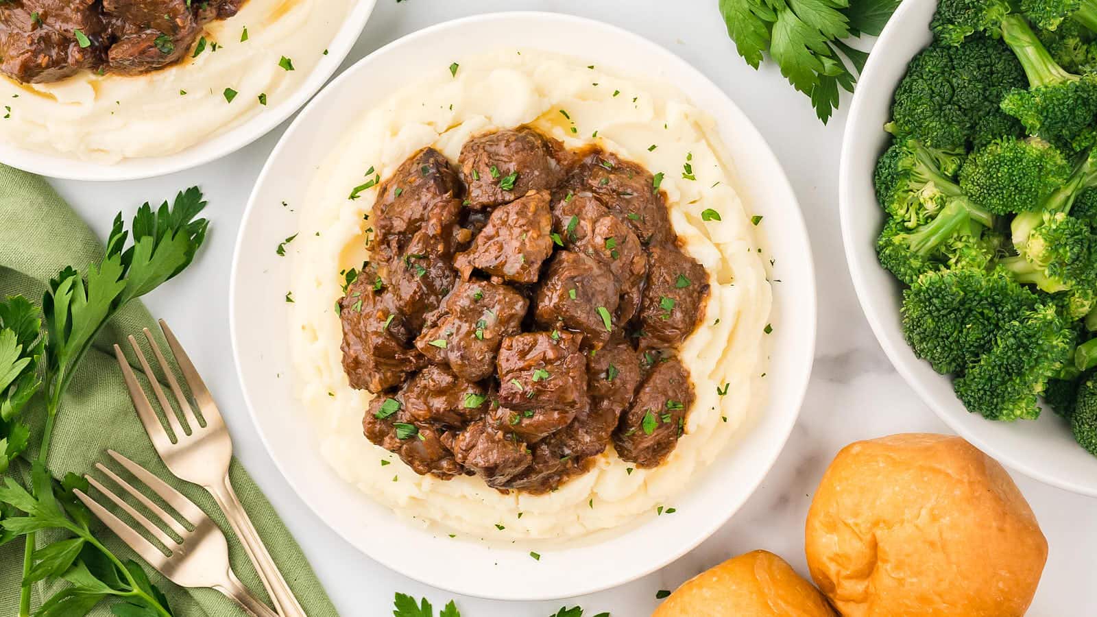 Crockpot Steak Bites recipe in a Cheerful Cook.