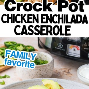 Slow Cooker Chicken Enchilada Casserole recipe by Cheerful Cook.