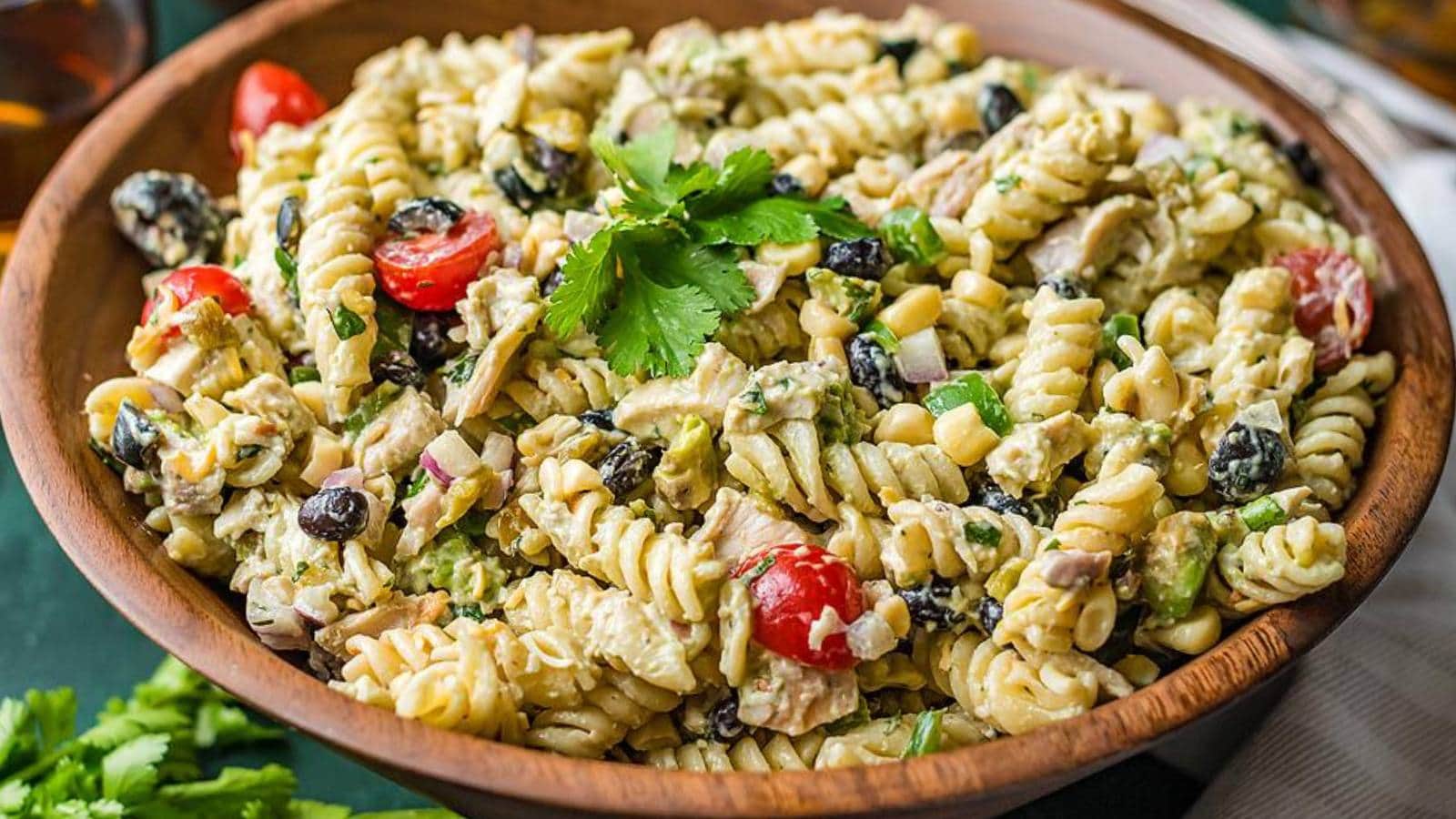 Zesty Tex Mex Chicken Pasta Salad recipe by xoxoBella. 