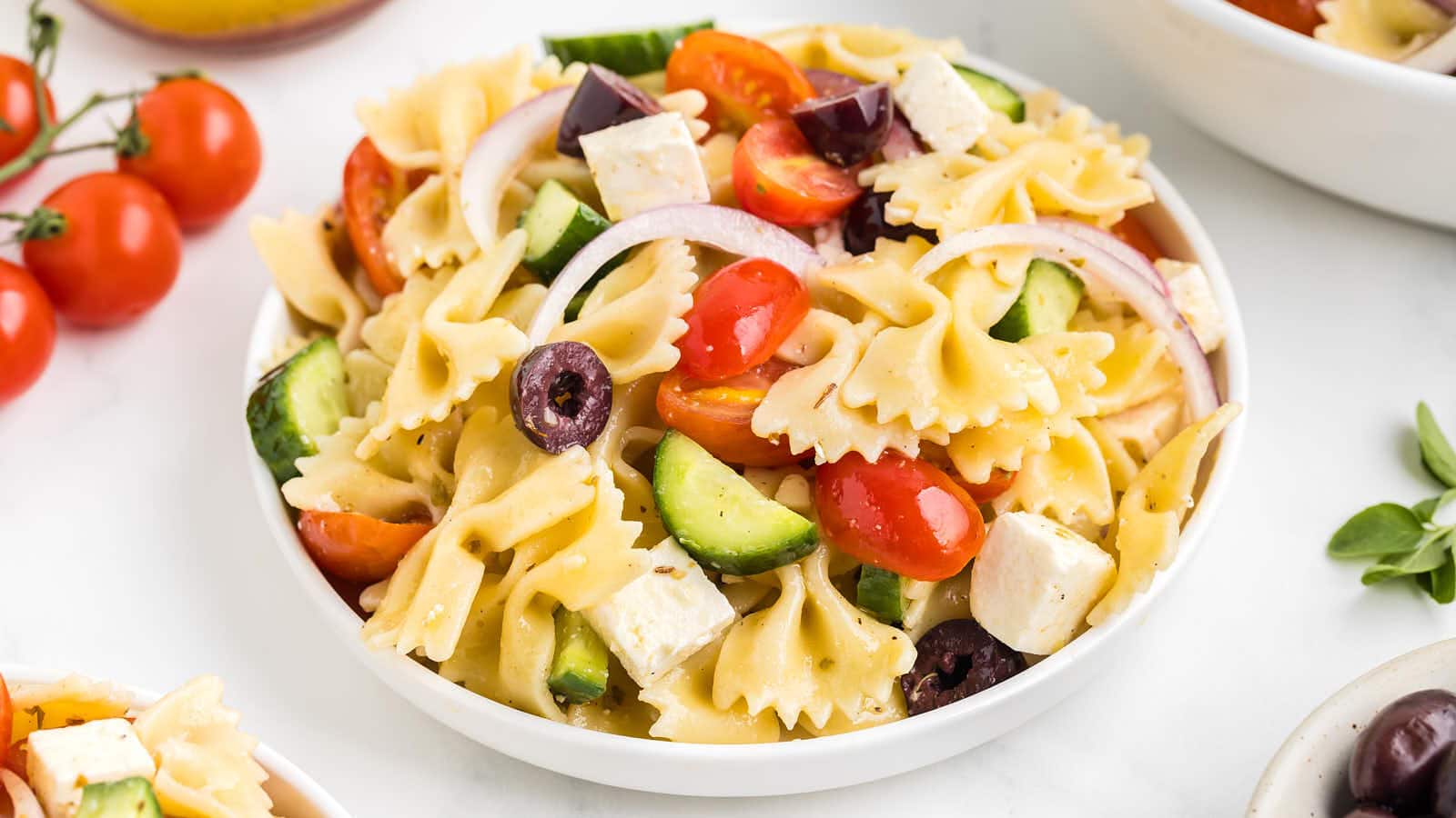 Greek Pasta Salad recipe by Cheerful Cook.