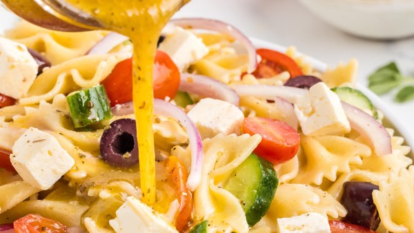 Greek Pasta Salad recipe by Cheerful Cook.