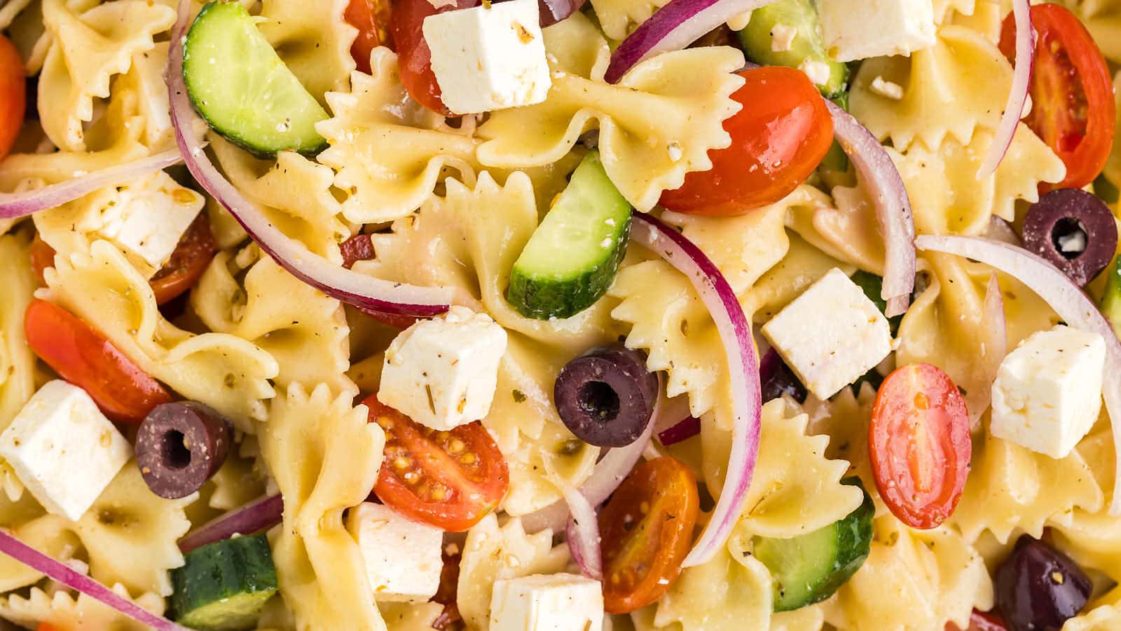 Greek Pasta Salad recipe by Cheerful Cook.
