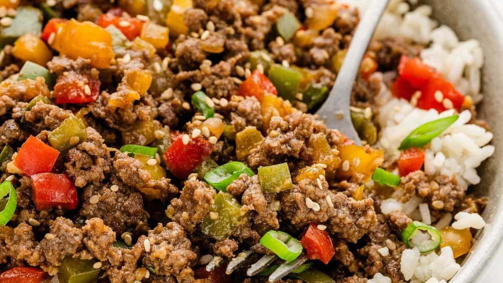 Beef and Pepper Rice Bowl recipe by Princess Pinky Girl.