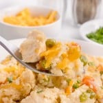 A forkful of Crockpot Chicken and Rice.