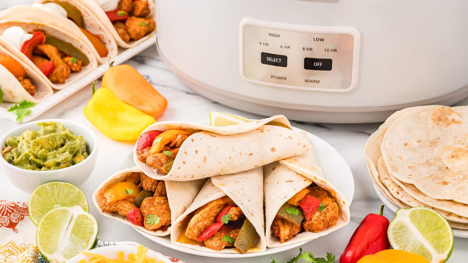 Crockpot Chicken Fajitas recipe by Cheerful Cook.