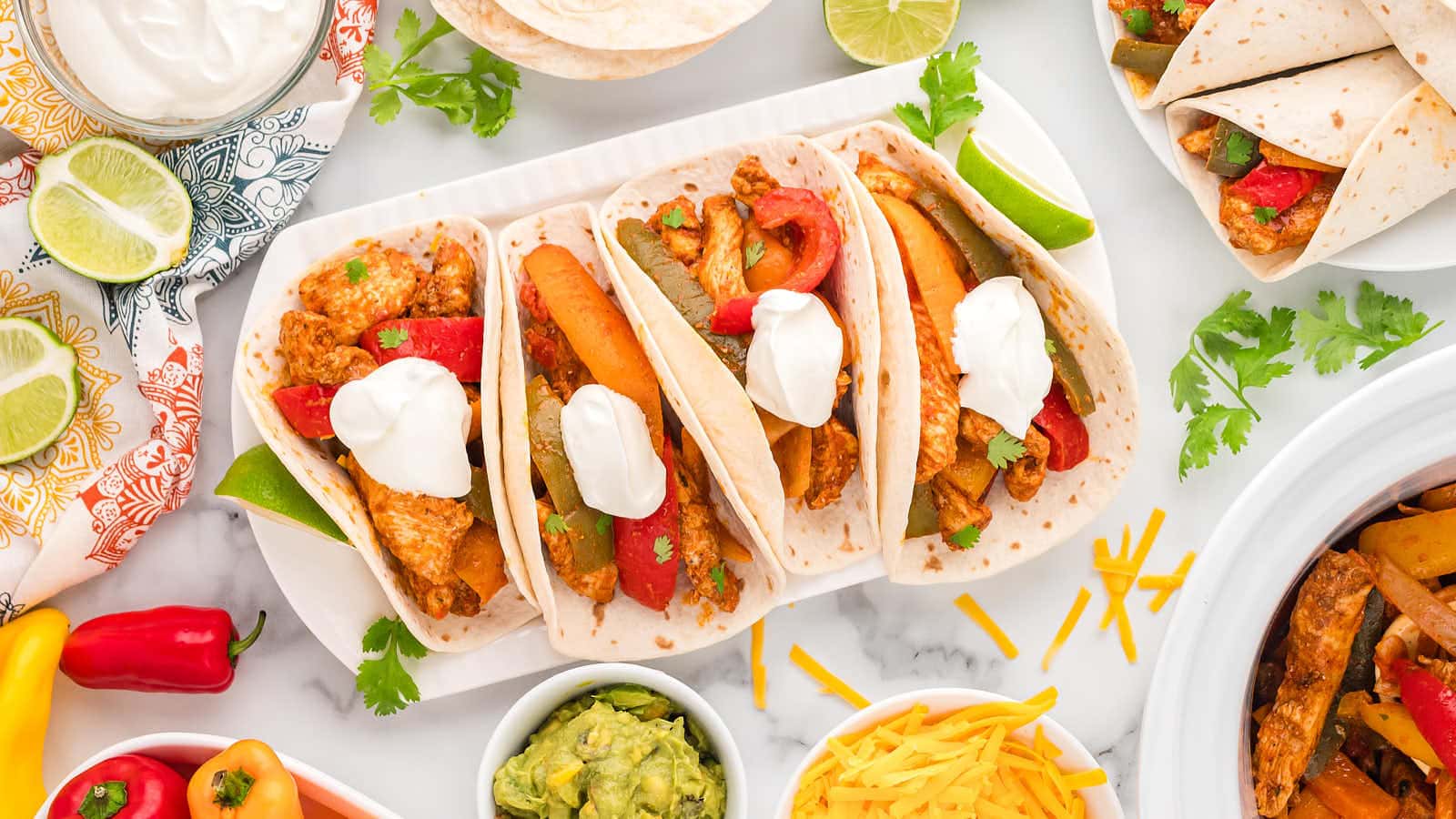 Crockpot Chicken Fajitas recipe by Cheerful Cook.