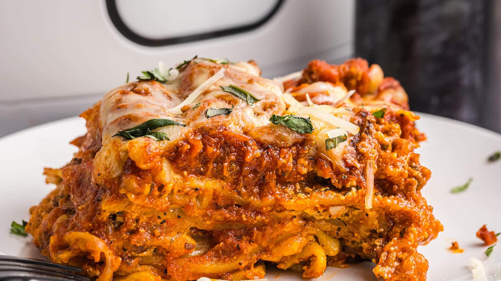 Crockpot Lasagna recipe by Cheerful Cook.