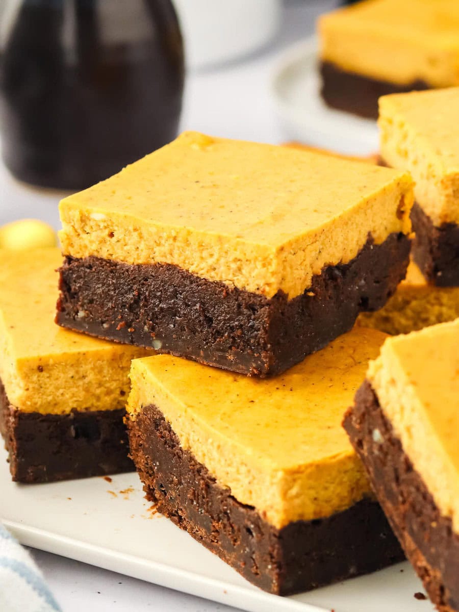 Easy Pumpkin Cheesecake Brownies Made With Canned Pumpkin Puree
