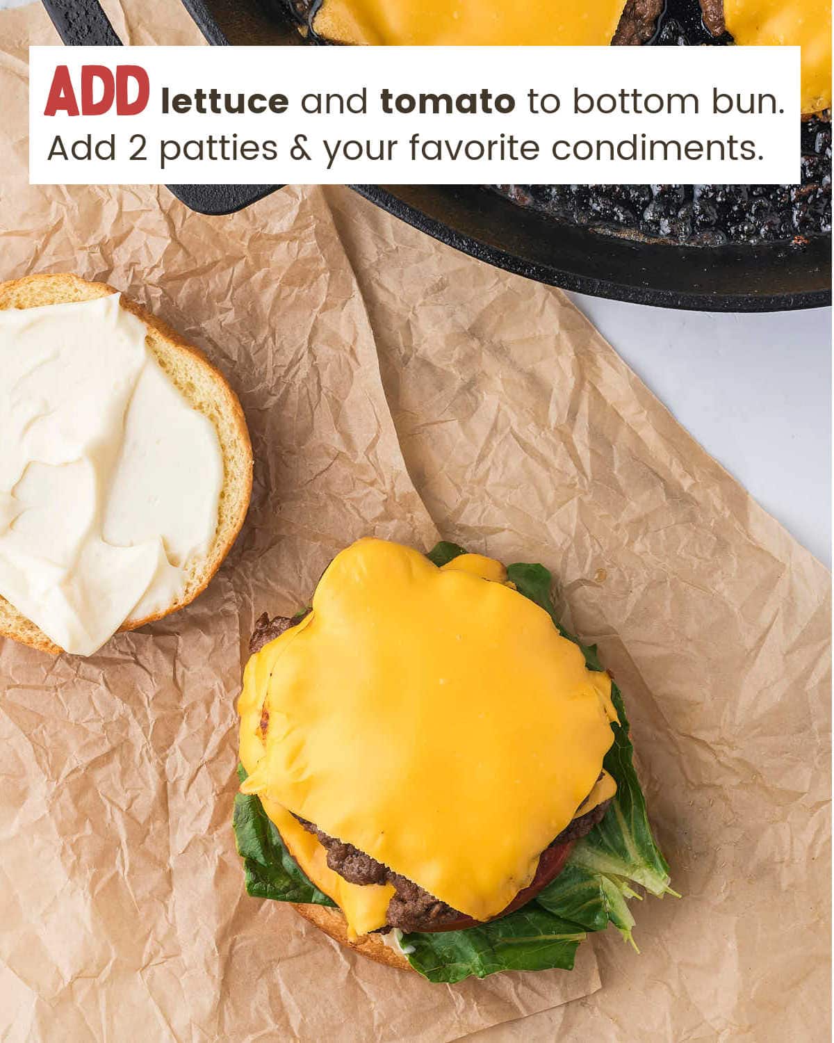 Assembling burger for Smash Burgers.