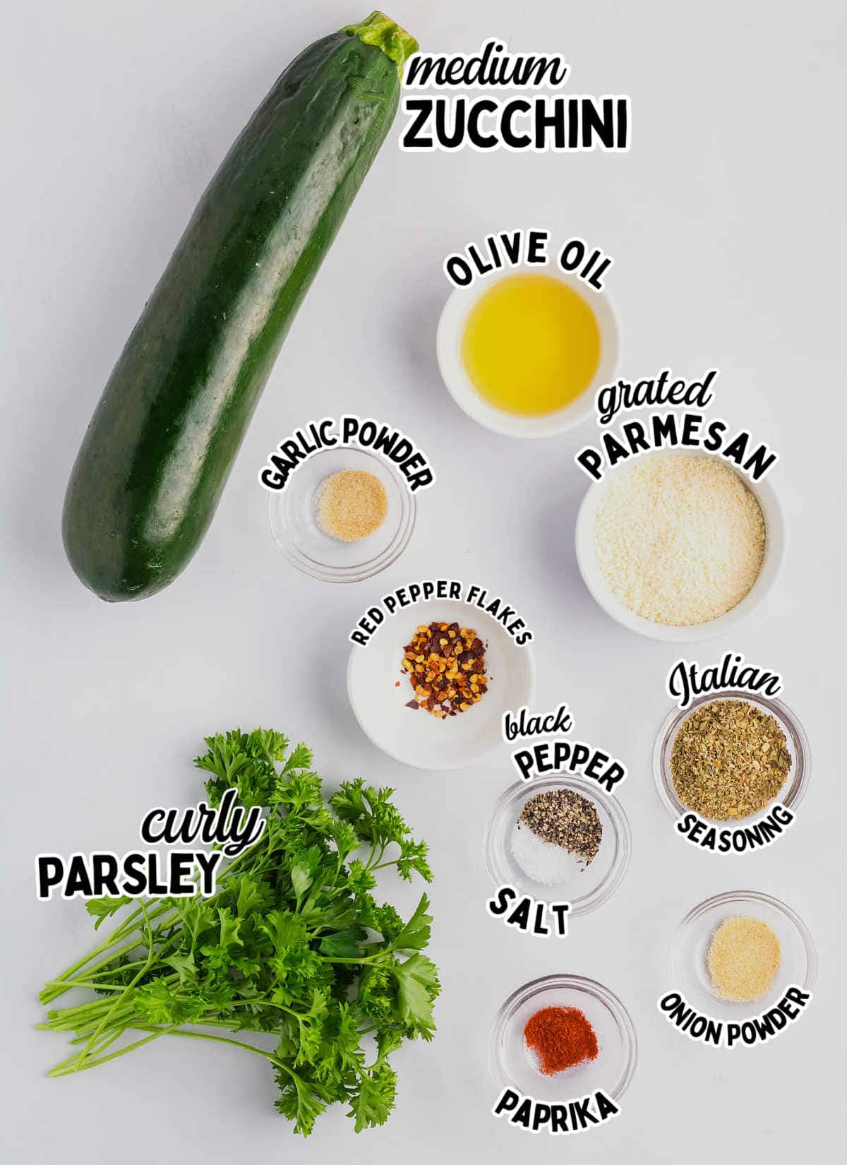 Ingredients needed to make Air Fryer Zucchini.