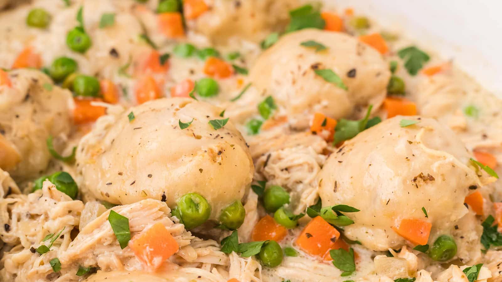Crockpot Chicken and Dumplings recipe by Cheerful Cook.