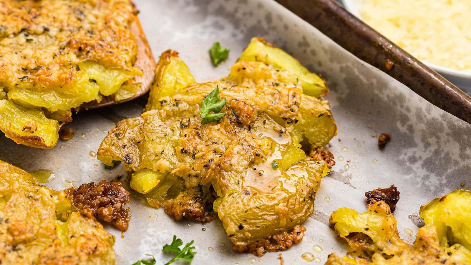 Parmesan Crusted Potatoes recipe by Cheerful Cook.