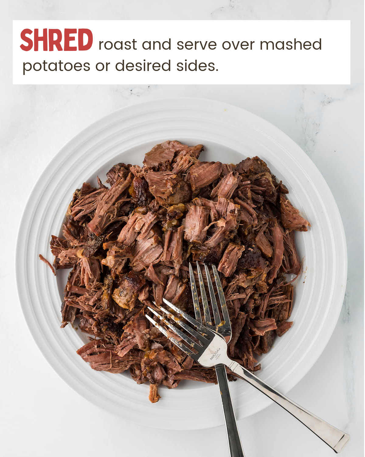 Shredded Mississippi Pot Roast on a plate.