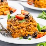 Beef Enchilada served on a white plate.