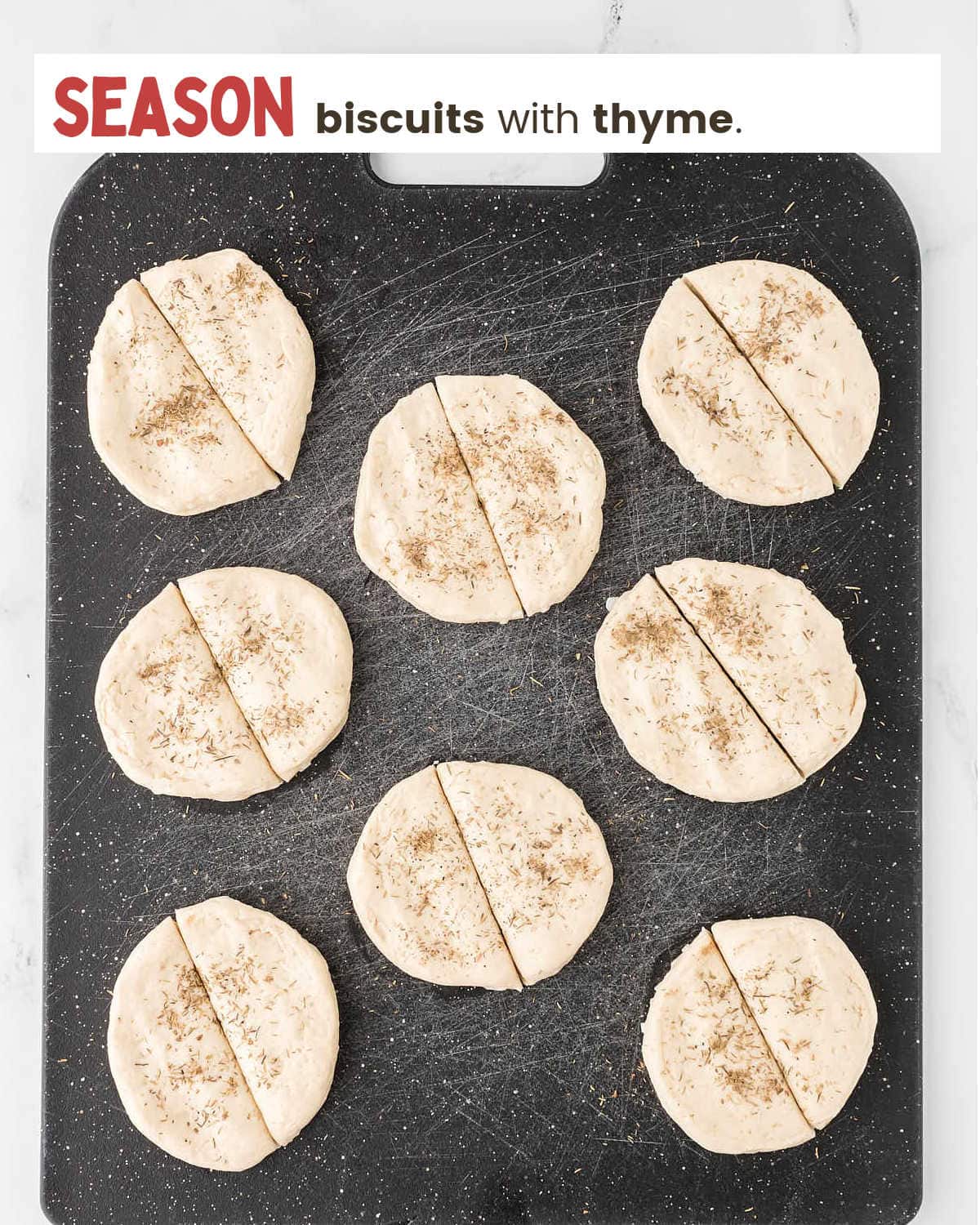Seasoning biscuits for Slow Cooker Chicken and Dumplings.