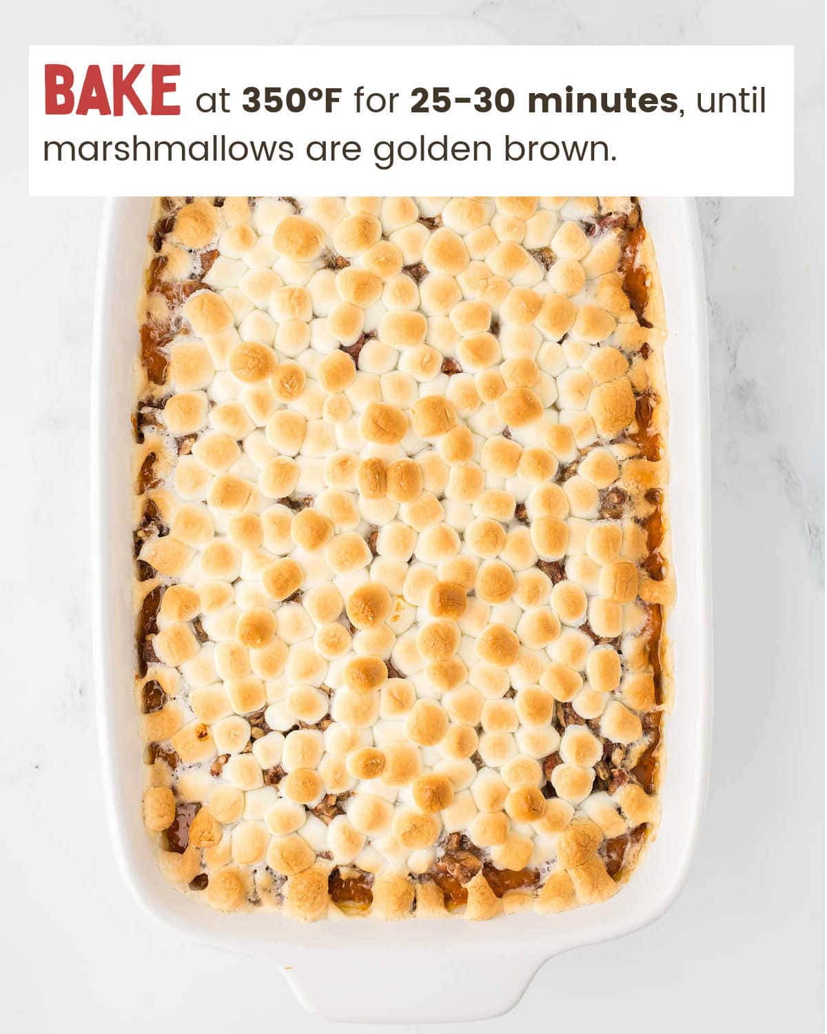 Baked Sweet Potato Casserole in a dish.