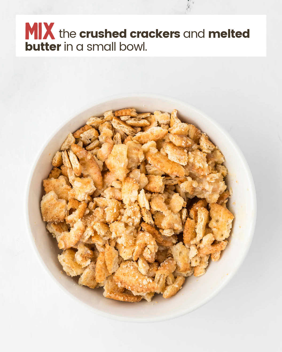 Buttered crackers in a bowl.