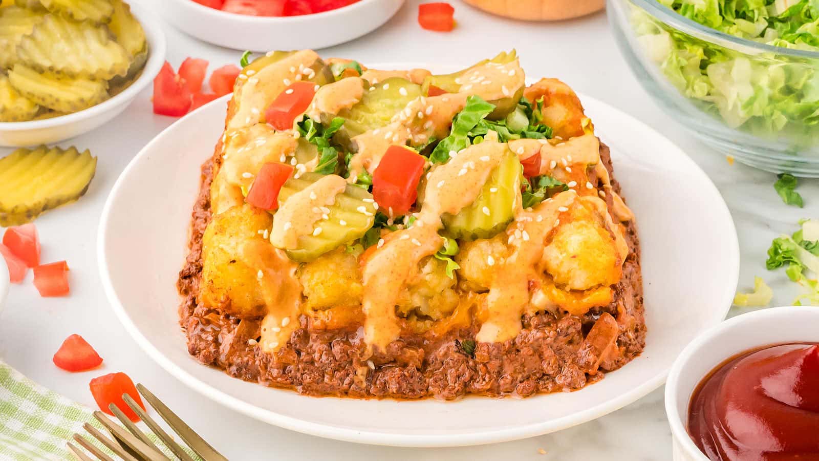 Big Mac Casserole recipe by Cheerful Cook.