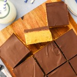 Topdown view of sliced Peanut Butter Bars.