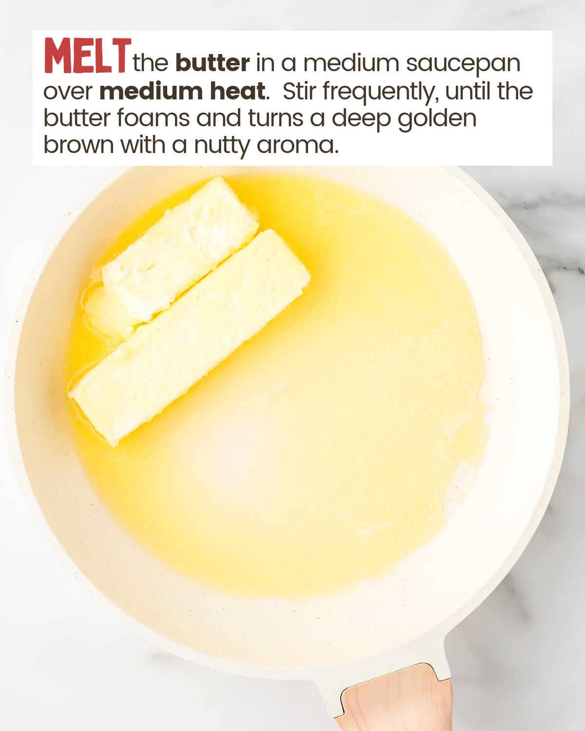 Butter melting in a saucepan. 