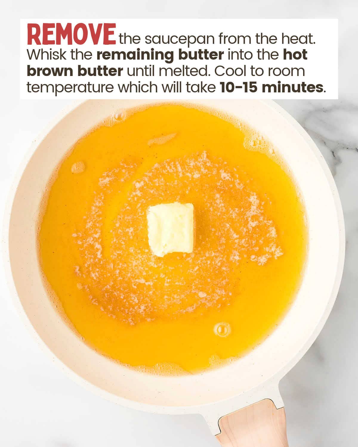 Brown Butter in a saucepan with more butter melting in.