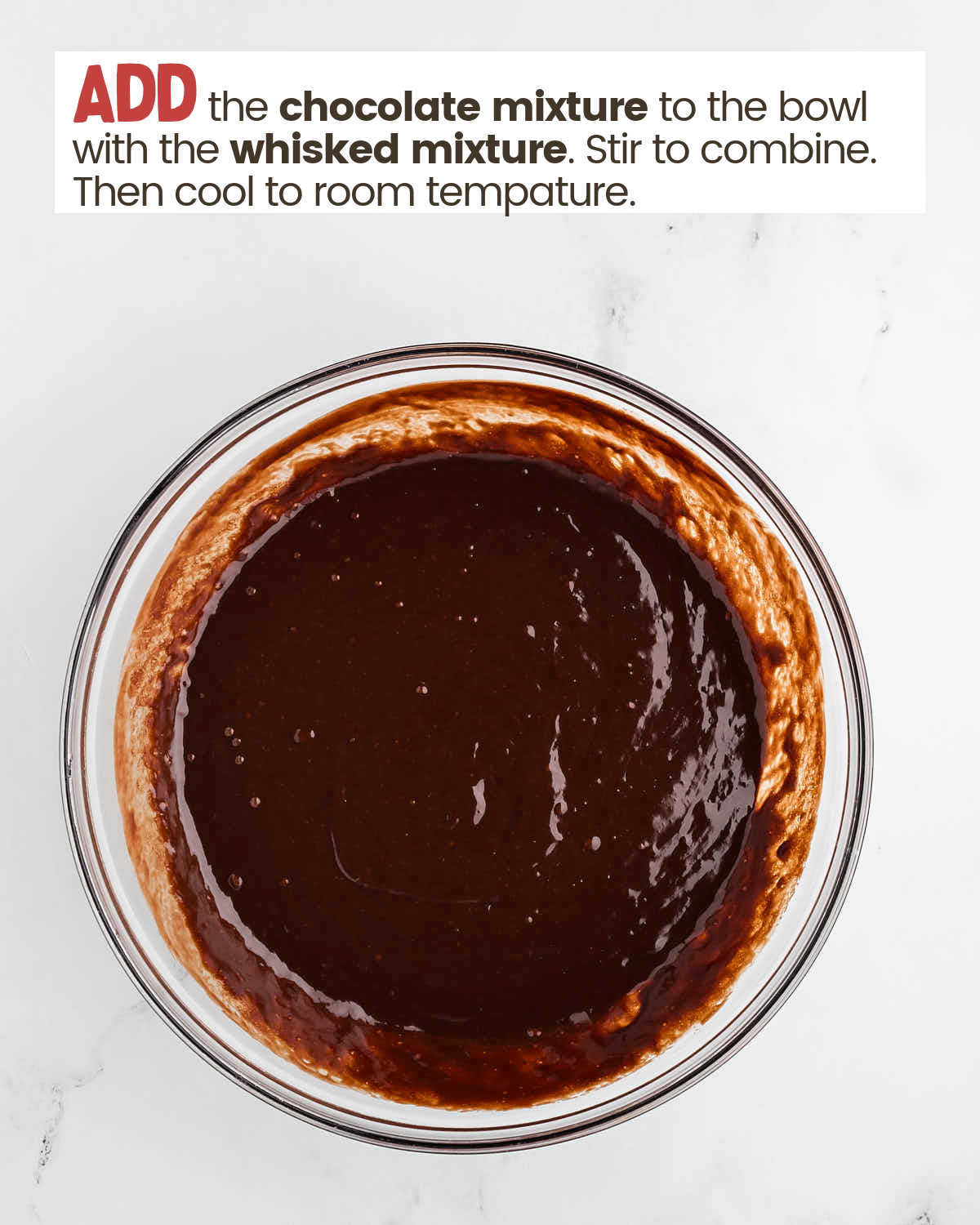 Chocolate mixture in a large bowl.