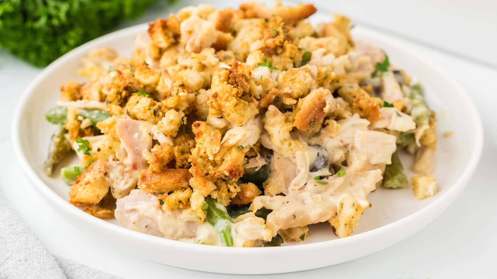 Chicken and Stuffing Casserole recipe by Cheerful Cook.