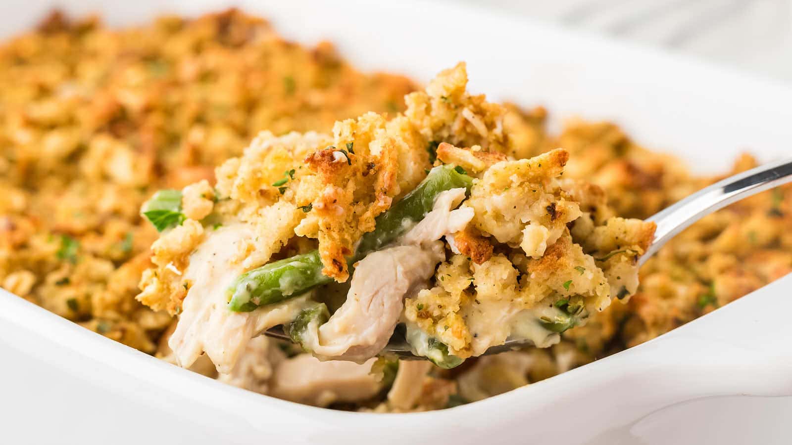 Chicken and Stuffing Casserole recipe by Cheerful Cook.