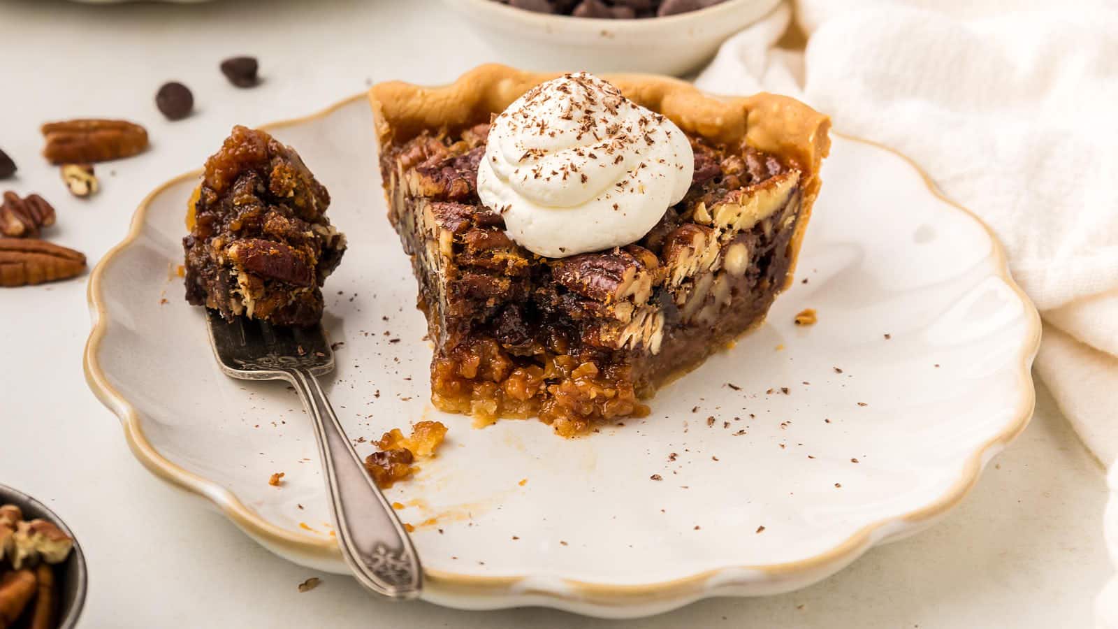Chocolate Pecan Pie recipe by Cheerful Cook.